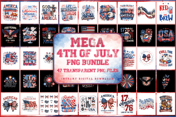 Download Mega 4th of July PNG Bundle – 47 Designs - Designs Collection