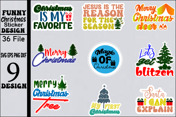 Download Christmas Sticker Designs Bundle - Designs Collection