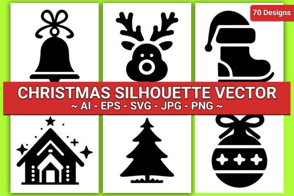 Download 70 Christmas Silhouette Vector Designs - Designs Collection