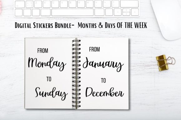 Download Digital Stickers Bundle- Months &amp; Days - Digital stickers bundle Collection
