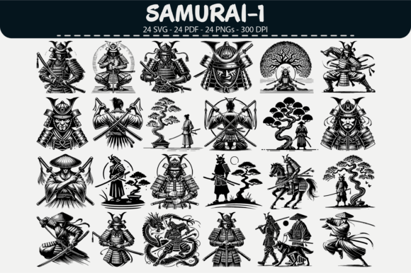 Download Samurai Vector Clipart – 24 Designs - Designs Collection