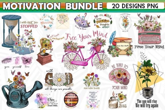 Download Motivation Sublimation Bundle 20 Designs - Designs Collection