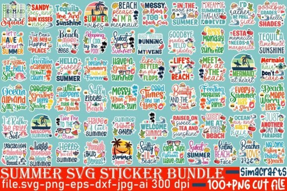 Download Funny Summer Sticker SVG Bundle - Premium Resources