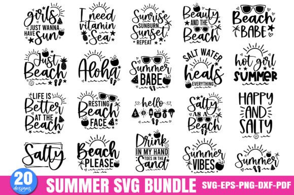 Download Summer SVG Bundle,Funny Beach Quotes SVG - Premium Bundle