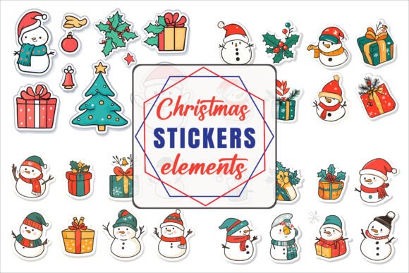Download Flat Christmas Sticker Designs - Designs Collection