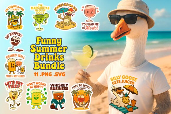 Download Funny Summer Drinks SVG PNG - Premium Bundle